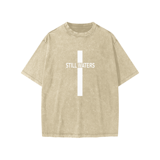 YOUTH SW Cross Acid Wash Oversized Tee