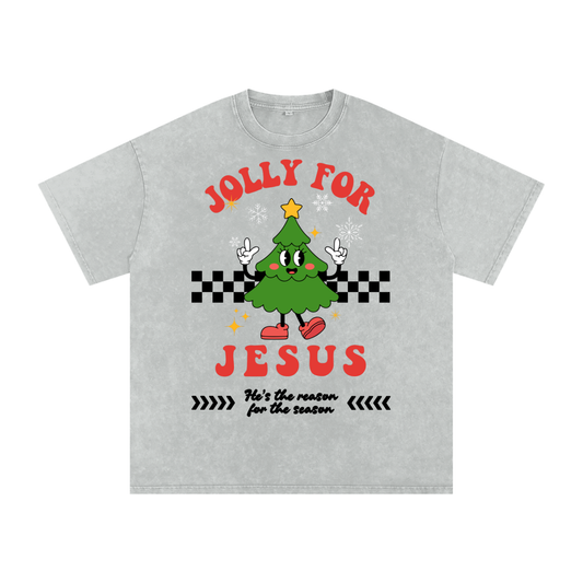 Jolly for Jesus Acid Washed Oversized Tee
