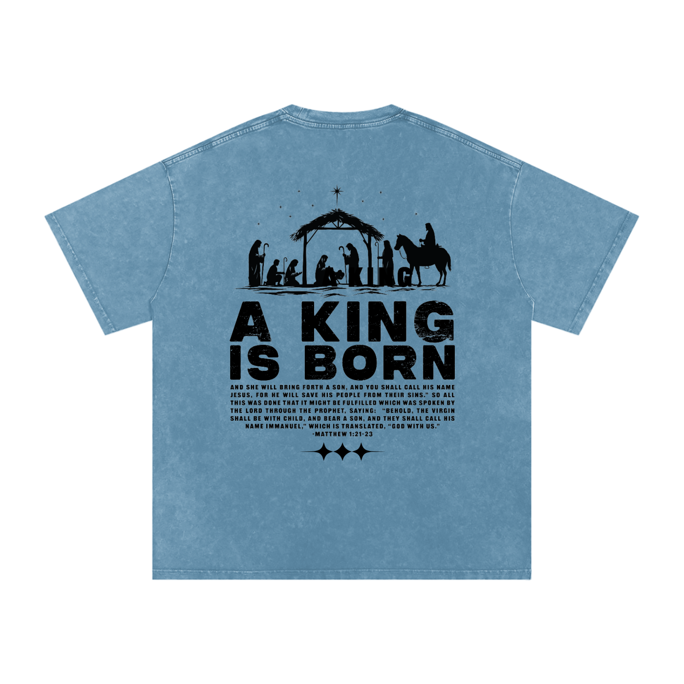 King is Born Acid Washed Oversized Tee