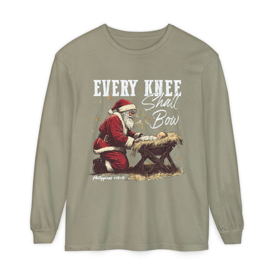 "Every Knee Shall Bow" - Comfort Colors Longsleeve Tee