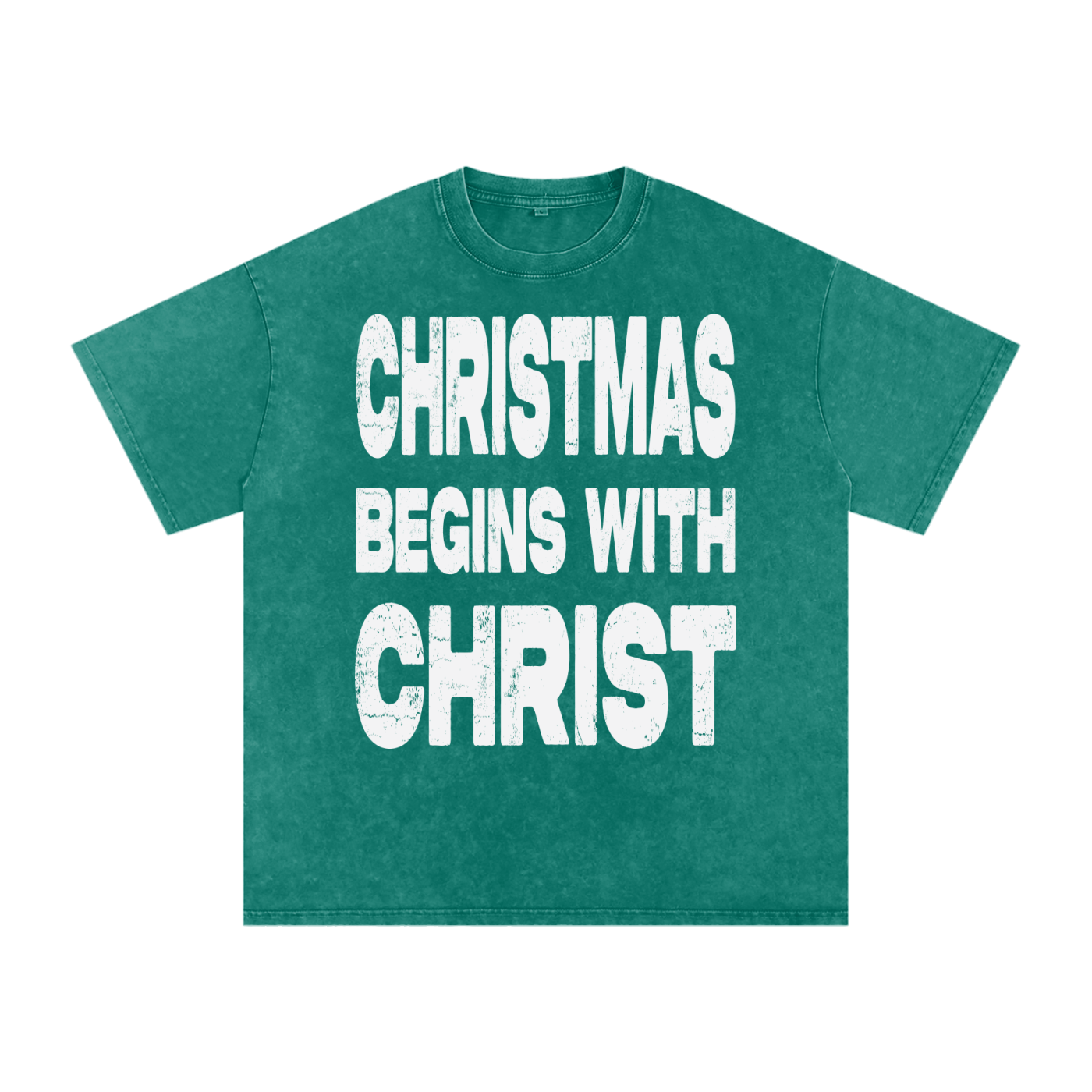 Christmas Begins with Christ Acid Washed Oversized Tee