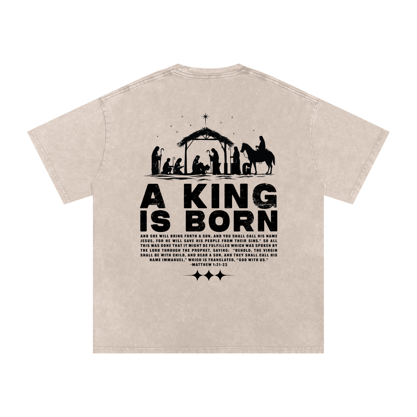King is Born Acid Washed Oversized Tee