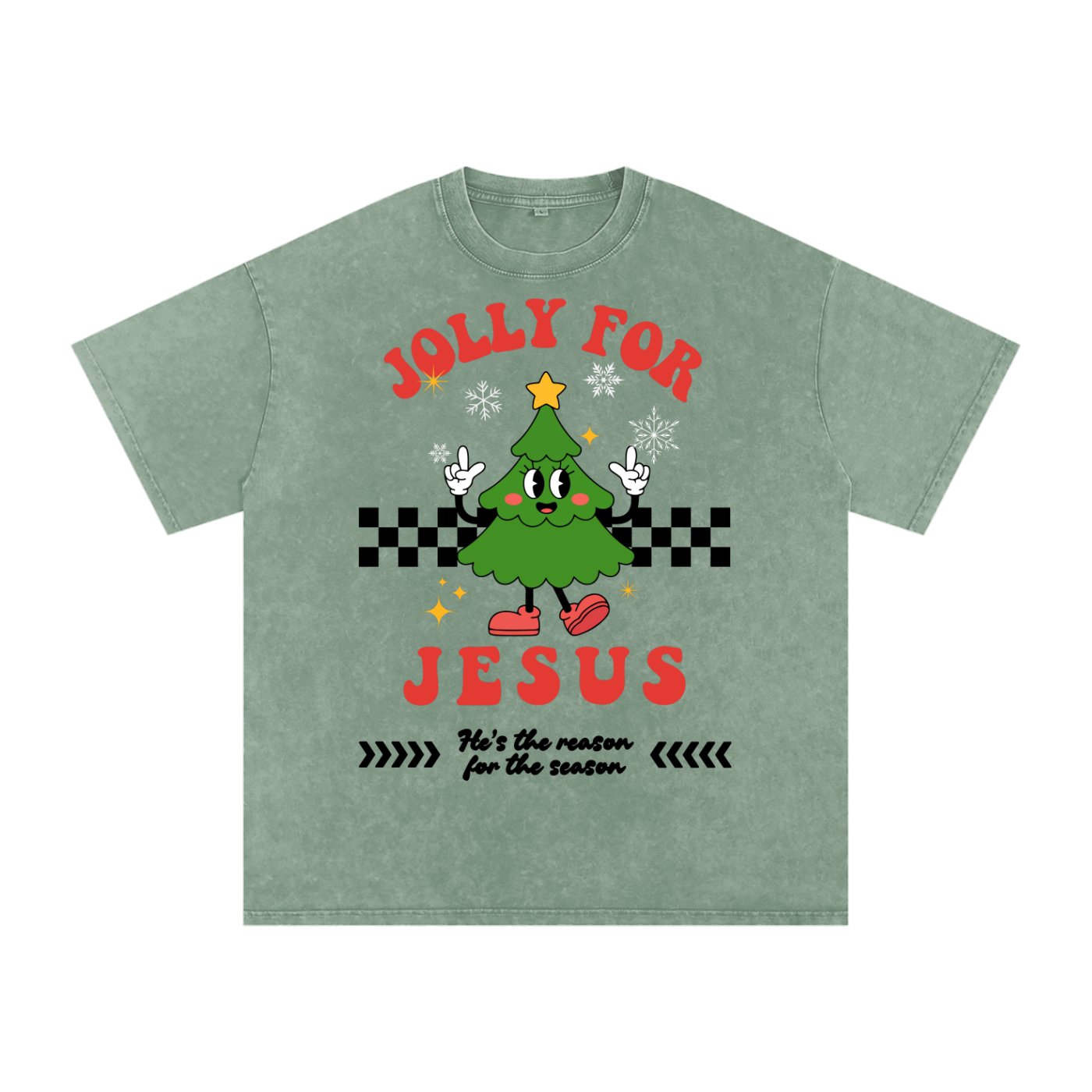 Jolly for Jesus Acid Washed Oversized Tee