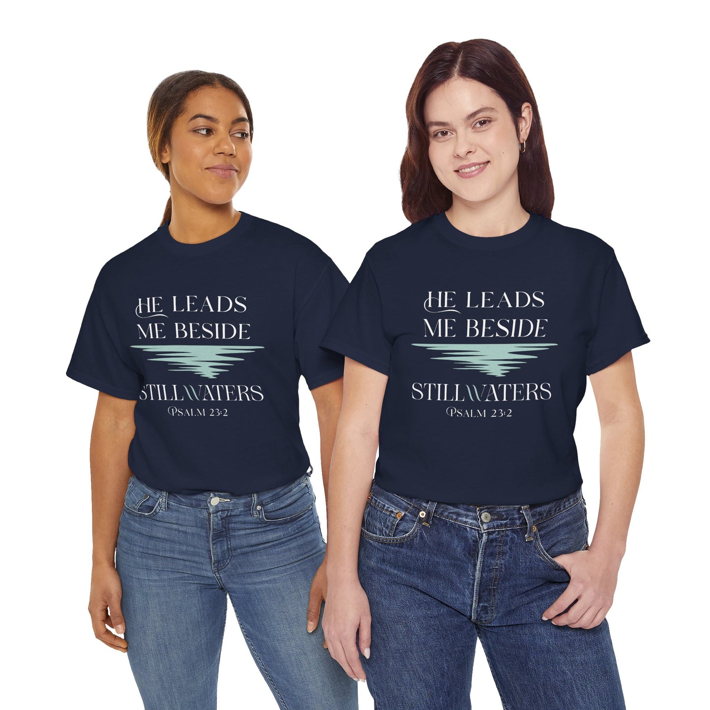 He Leads Me Unisex Cotton Tee