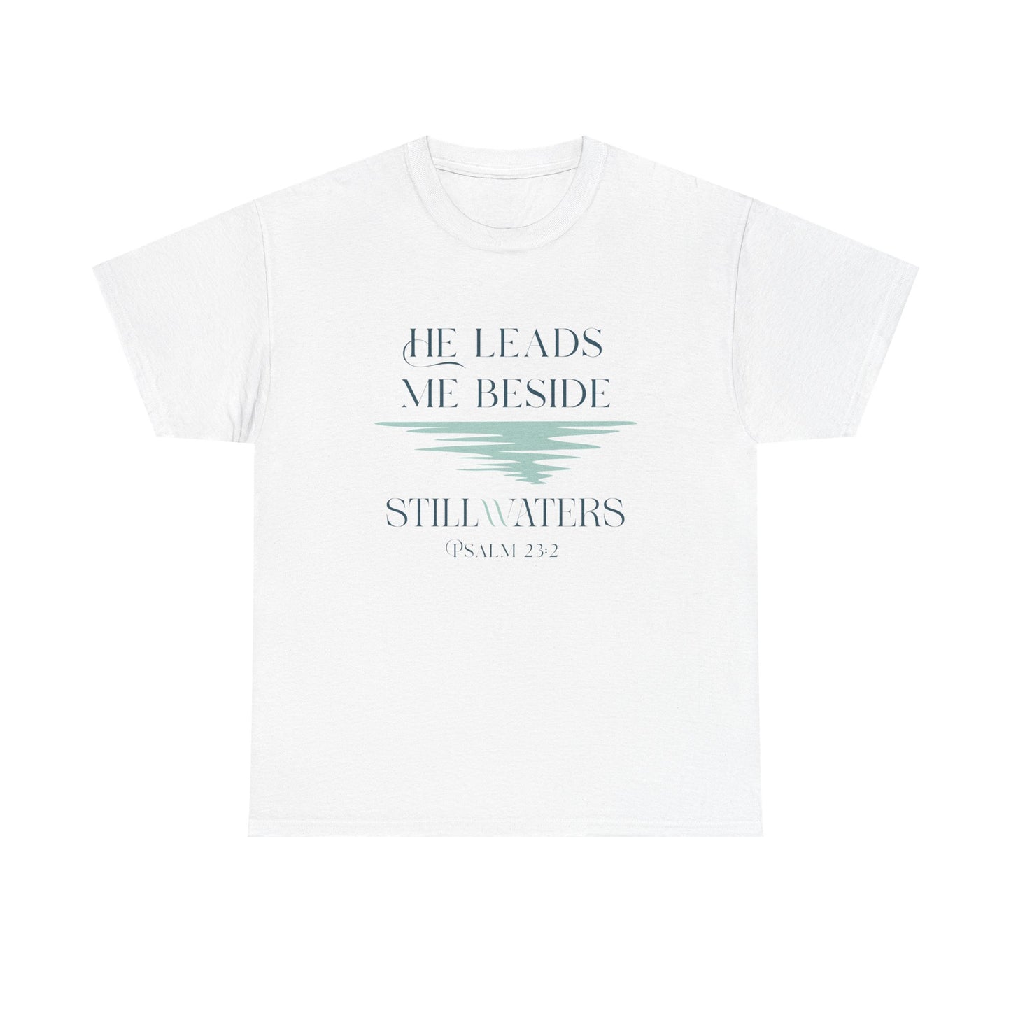 He Leads Me Unisex Cotton Tee
