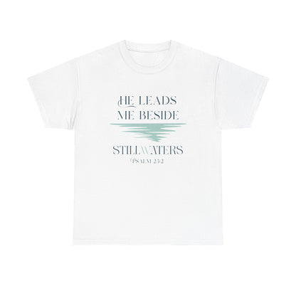He Leads Me Unisex Cotton Tee