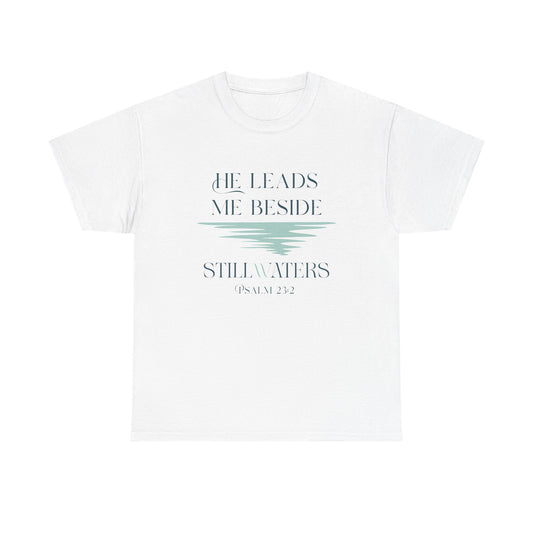 He Leads Me Unisex Cotton Tee