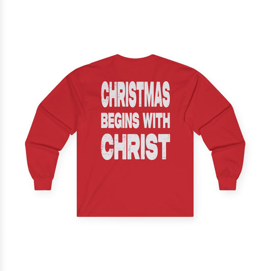 Christmas Begins with Christ - Long Sleeve Tee