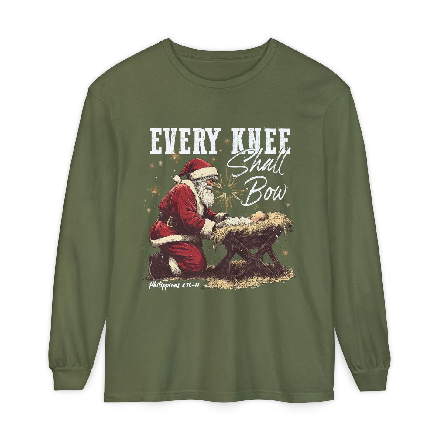 "Every Knee Shall Bow" - Comfort Colors Longsleeve Tee