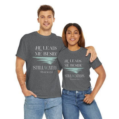 He Leads Me Unisex Cotton Tee