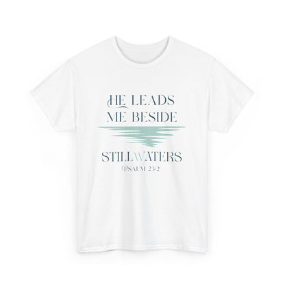 He Leads Me Unisex Cotton Tee