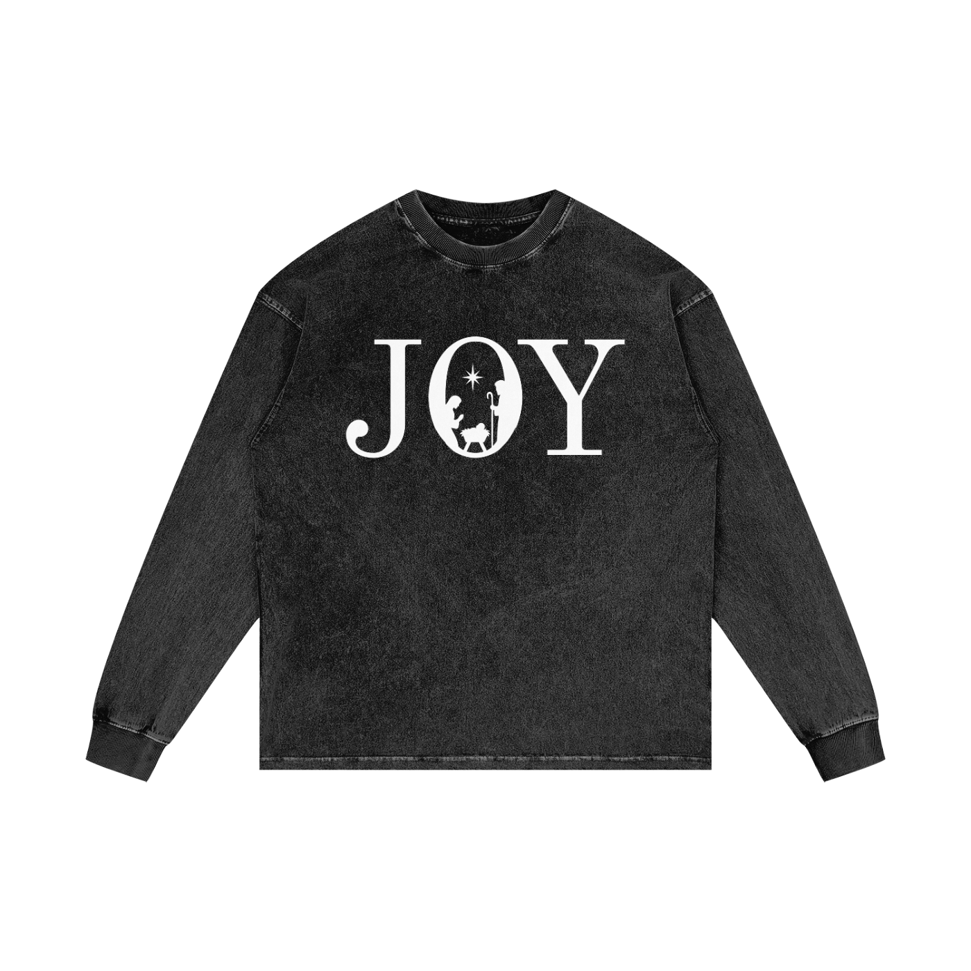 JOY Acid Wash Oversize Long Sleeve Tee