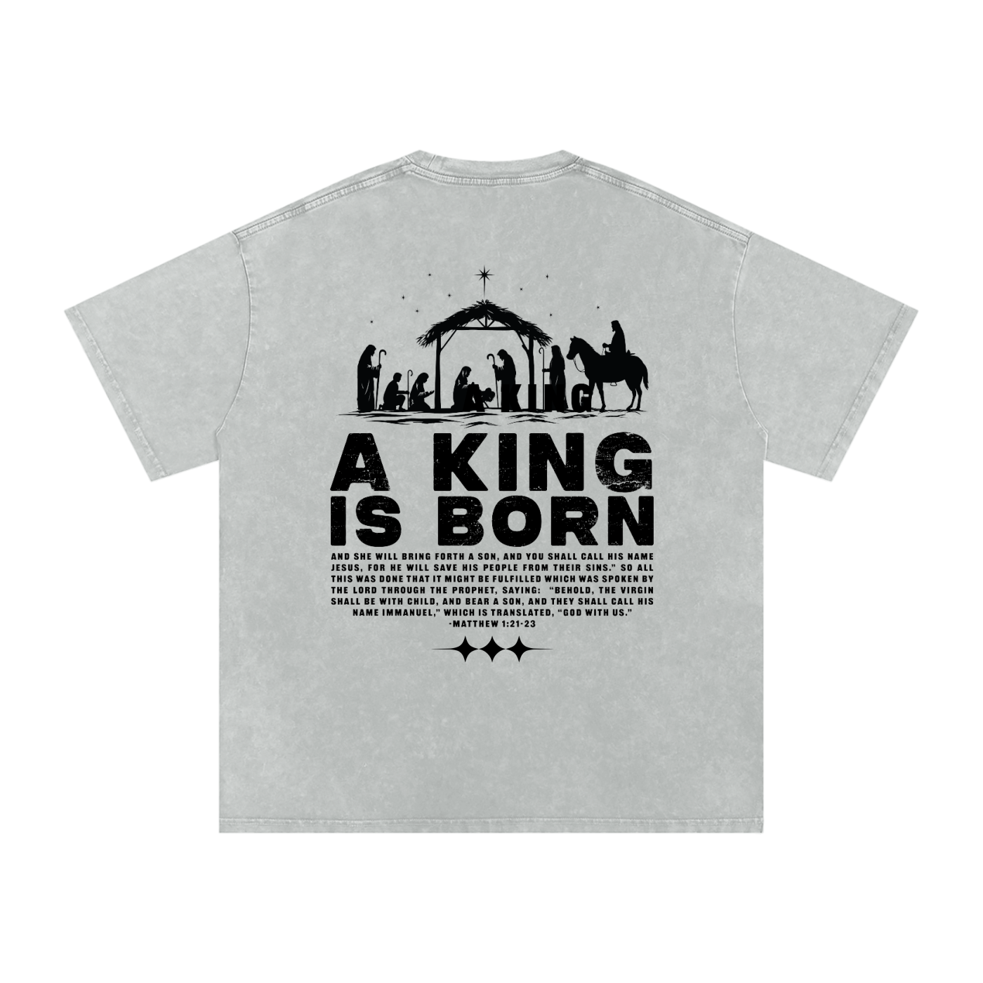 King is Born Acid Washed Oversized Tee