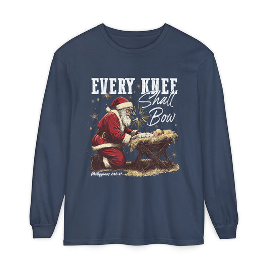 "Every Knee Shall Bow" - Comfort Colors Longsleeve Tee