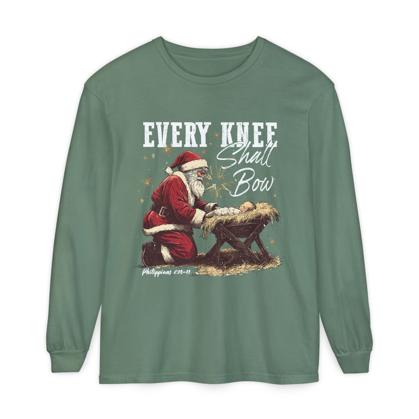 "Every Knee Shall Bow" - Comfort Colors Longsleeve Tee
