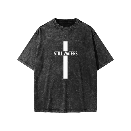 YOUTH SW Cross Acid Wash Oversized Tee