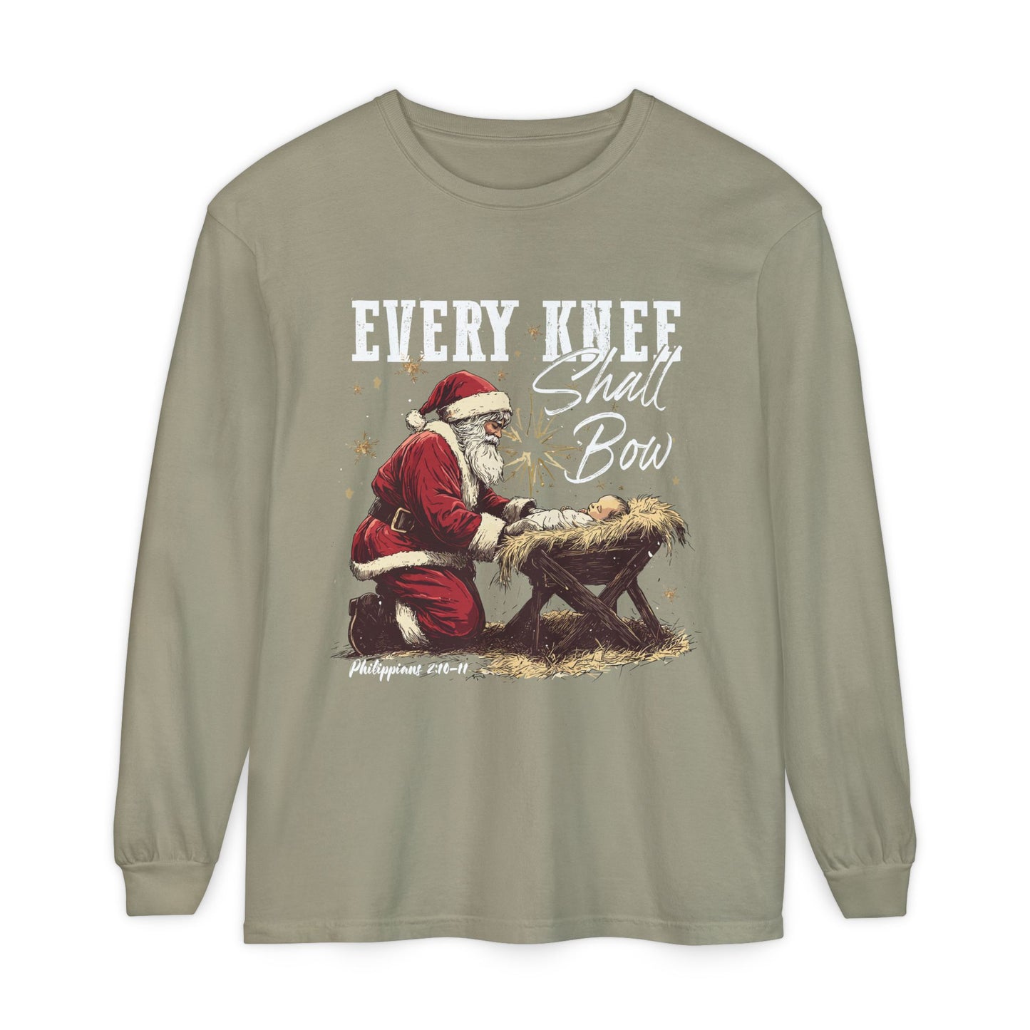 "Every Knee Shall Bow" - Comfort Colors Longsleeve Tee