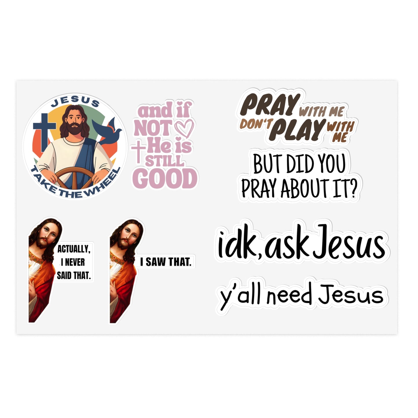 Y'all Need Jesus 8 Pack Stickers