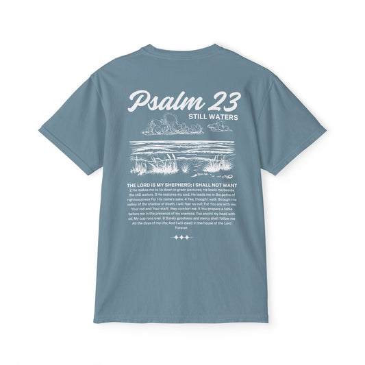 Psalm 23 Comfort Colors Unisex Pocket T-Shirt