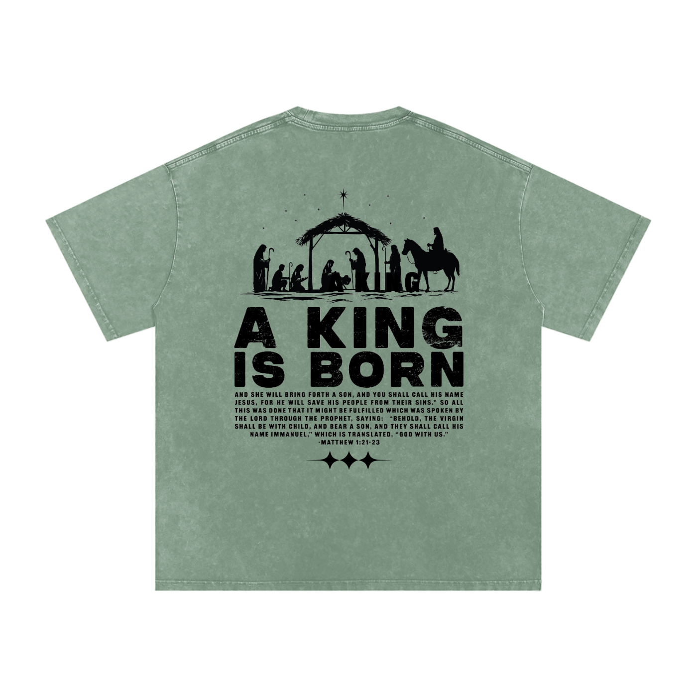 King is Born Acid Washed Oversized Tee