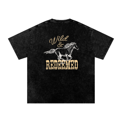 Wild & Redeemed Acid Washed Oversized Tee