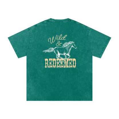 Wild & Redeemed Acid Washed Oversized Tee