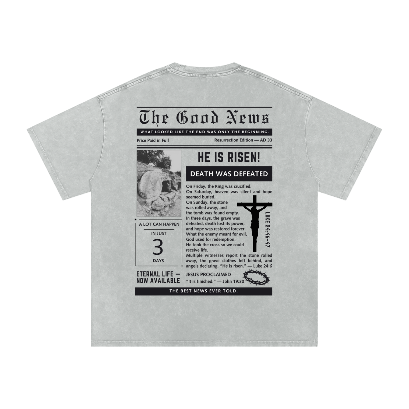 The Good News Oversized Acid Wash Tee