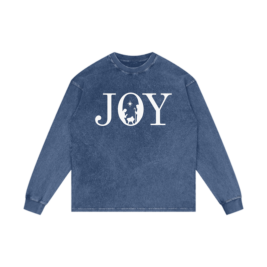 JOY Acid Wash Oversize Long Sleeve Tee