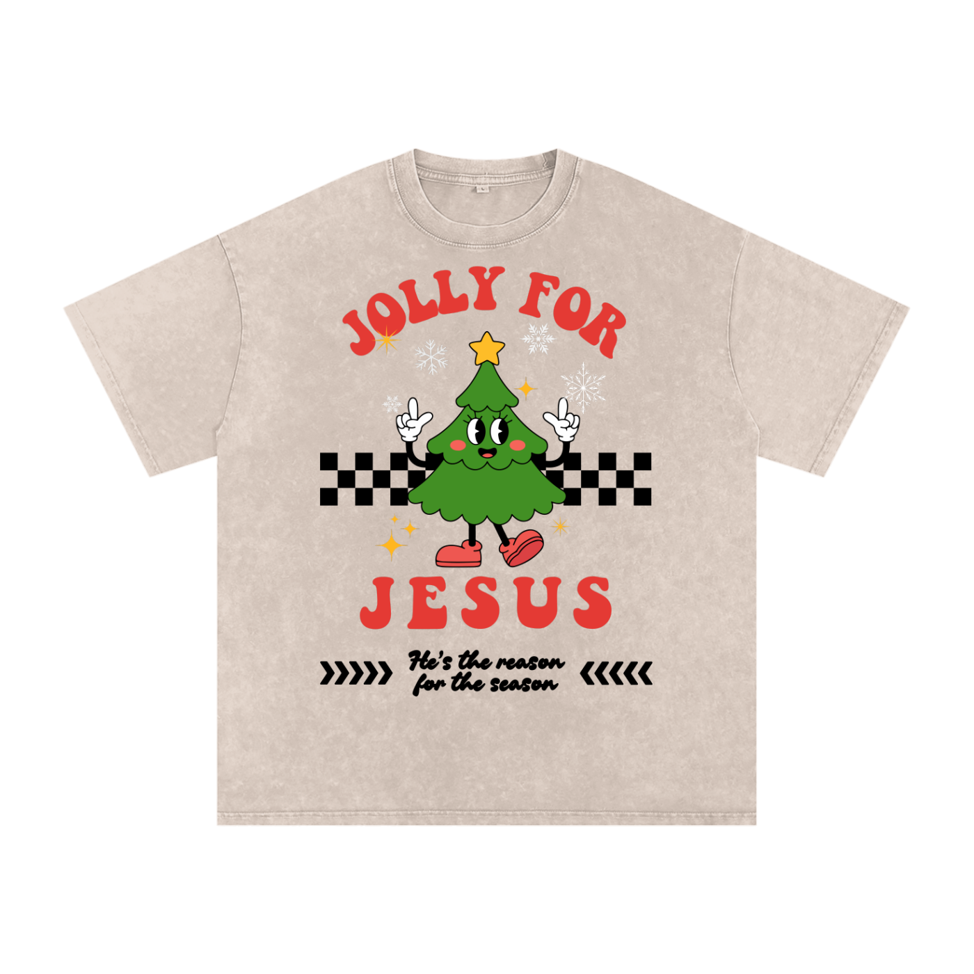 Jolly for Jesus Acid Washed Oversized Tee
