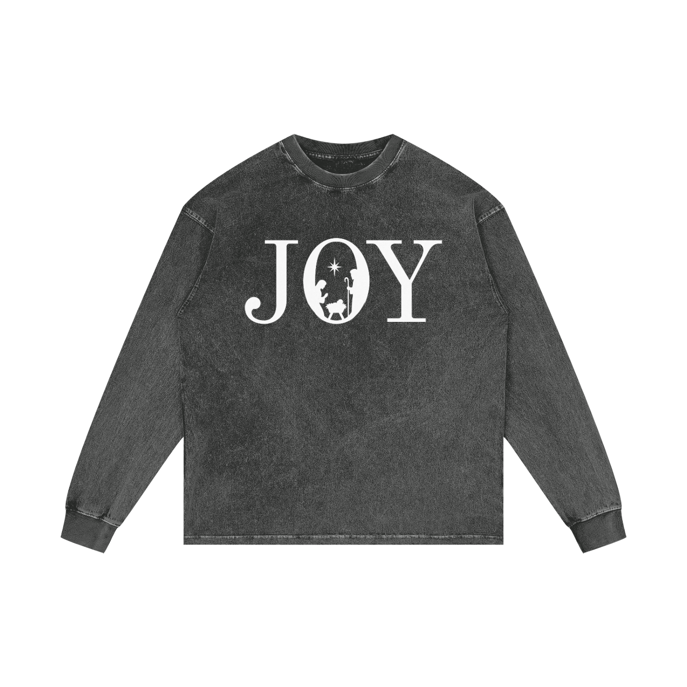 JOY Acid Wash Oversize Long Sleeve Tee